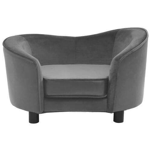 Hundesofa 69x49x40 cm plys og kunstlæder grå
