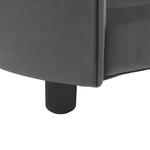 Hundesofa 69x49x40 cm plys og kunstlæder grå