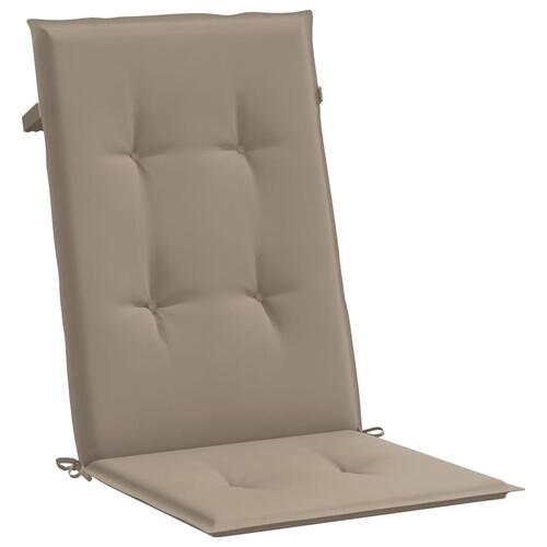 Stolehynder m. høj ryg 6 stk. 120x50x3 cm stof gråbrun