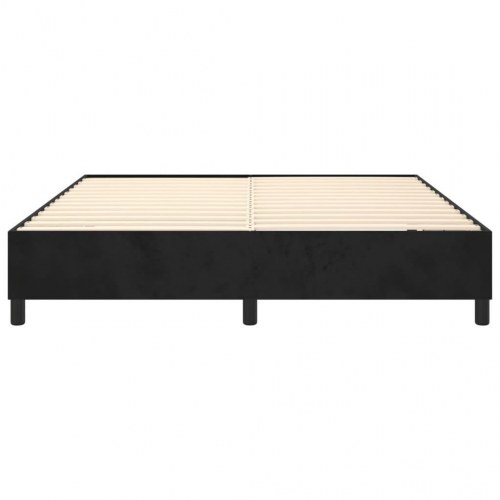 Boxspring sengeramme i fløjl - sort 180×200 cm