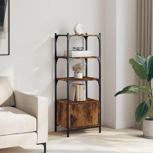 Bogreol med 3 hylder 41x30x109,5 cm konstrueret træ røget eg