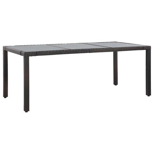 Udendørs spisebordssæt 9 dele polyrattan brun