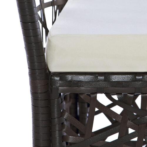 Udendørs spisebordssæt 9 dele polyrattan brun