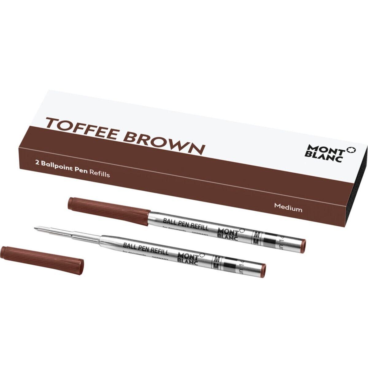 Montblanc refill til kuglepen - brun, medium (2 stk.)