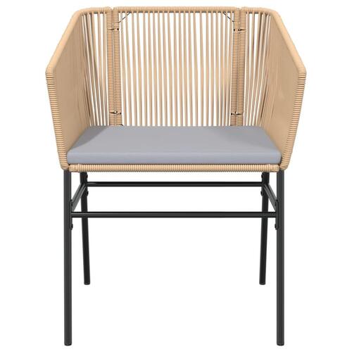 Havestole 2 stk. med hynder polyrattan brun
