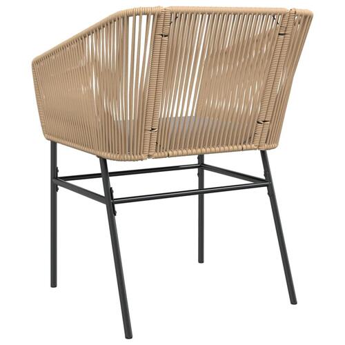 Havestole 2 stk. med hynder polyrattan brun