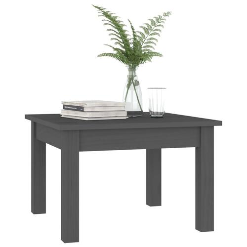 Sofabord 45x45x30 cm massivt fyrretræ grå