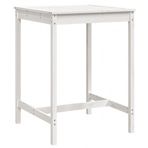 Havebord i massivt fyrretræ - 82,5 × 82,5 × 110 cm, hvid