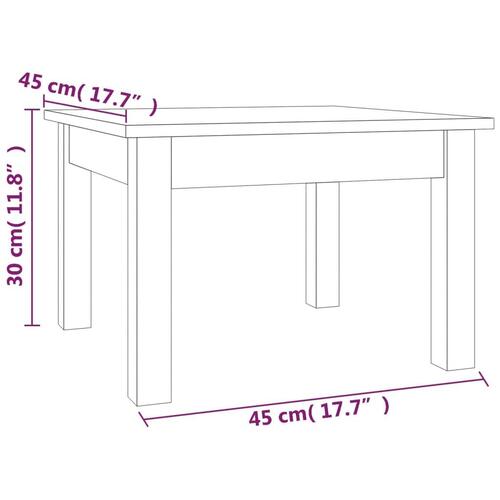 Sofabord 45x45x30 cm massivt fyrretræ grå