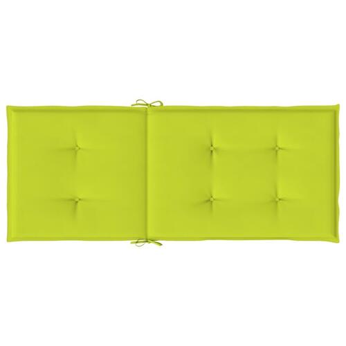 Stolehynder m. høj ryg 4 stk. 120x50x3 cm stof lysegrøn