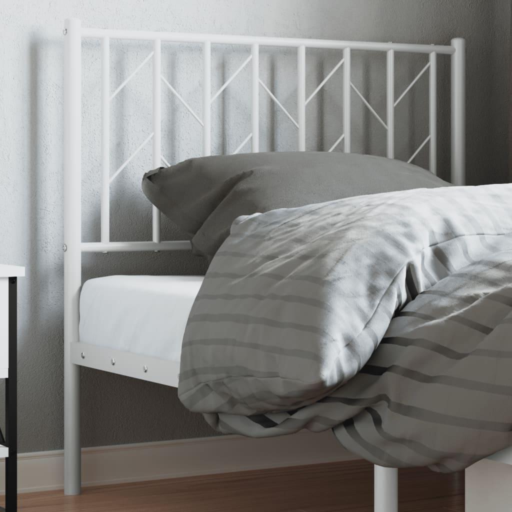 Sengegavl 90 cm metal hvid