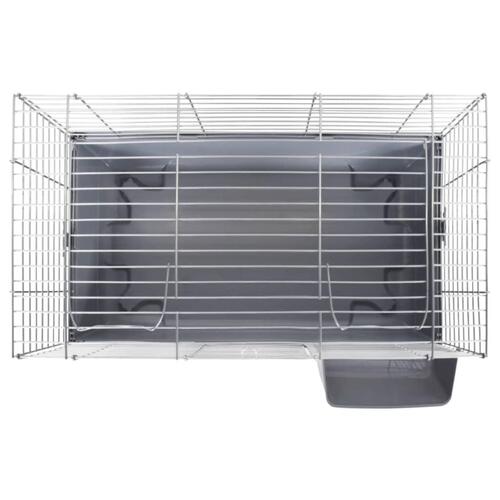 Kæledyrsbur 100x53x46 cm polypropylen og metal grå