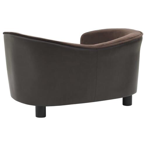 Hundesofa 69x49x40 cm plys og kunstlæder brun