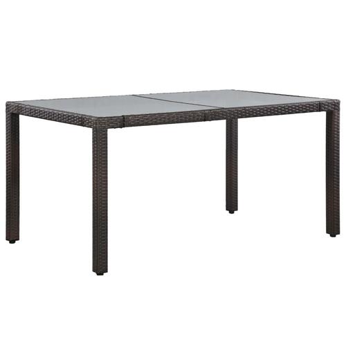 Udendørs spisebordssæt 7 dele polyrattan brun