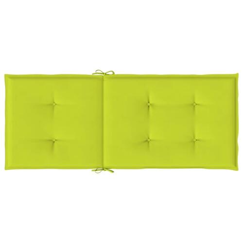 Stolehynder m. høj ryg 6 stk. 120x50x3 cm stof lysegrøn