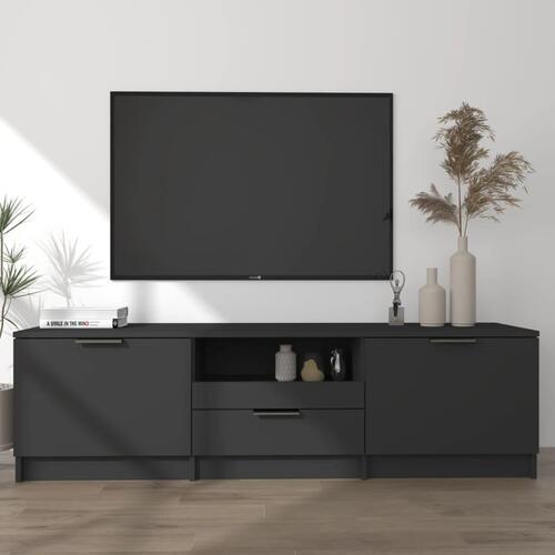 Tv-bord 140x35x40 cm konstrueret træ sort