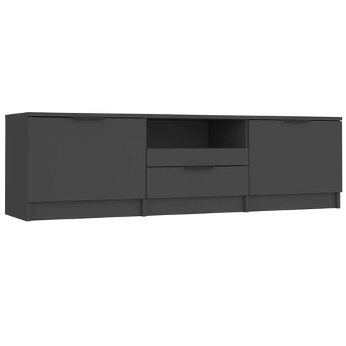 Tv-bord 140x35x40 cm konstrueret træ sort