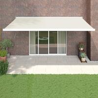 Foldemarkise manuel betjening 5x3 m stof aluminium creme