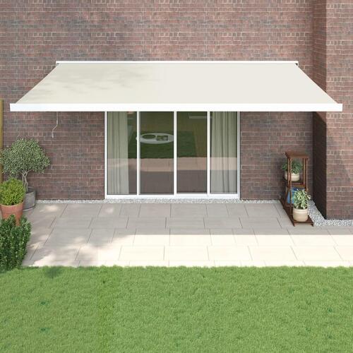 Foldemarkise manuel betjening 5x3 m stof aluminium creme