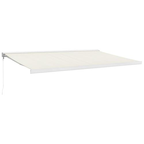 Foldemarkise manuel betjening 5x3 m stof aluminium creme