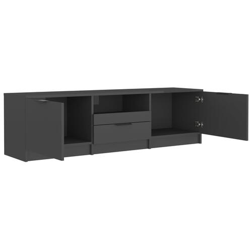 Tv-bord 140x35x40 cm konstrueret træ sort