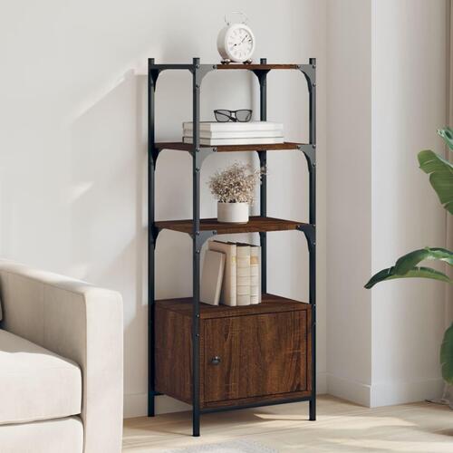 Bogreol med 3 hylder 41x30x109,5 cm konstrueret træ brun eg