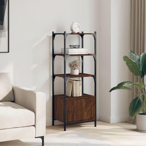 Bogreol med 3 hylder 41x30x109,5 cm konstrueret træ brun eg