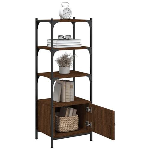 Bogreol med 3 hylder 41x30x109,5 cm konstrueret træ brun eg