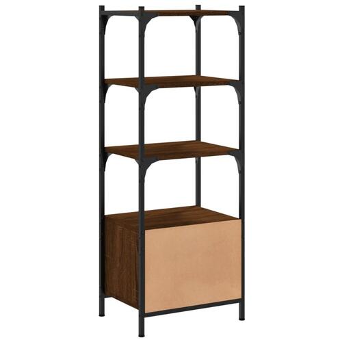 Bogreol med 3 hylder 41x30x109,5 cm konstrueret træ brun eg