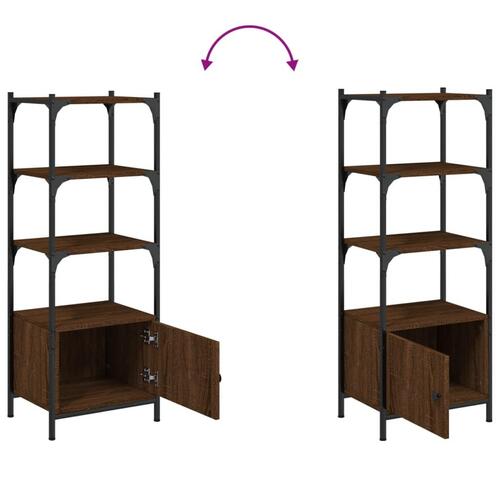 Bogreol med 3 hylder 41x30x109,5 cm konstrueret træ brun eg
