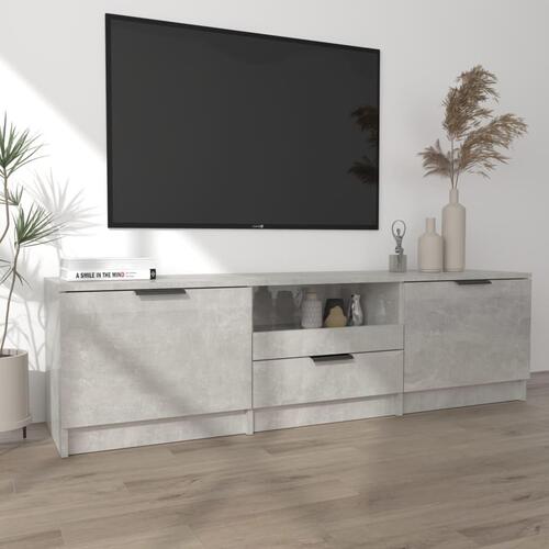 Tv-bord 140x35x40 cm konstrueret træ betongrå