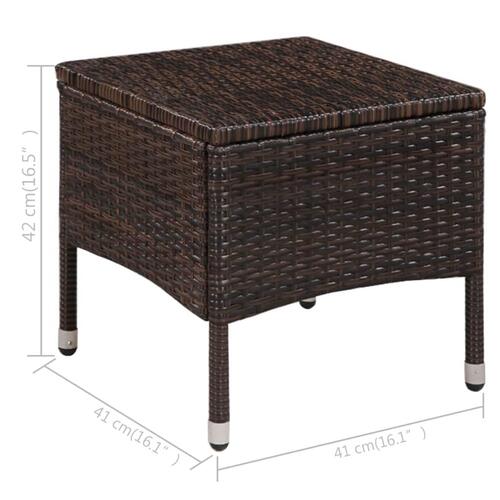 Bistrosæt 3 dele polyrattan brun