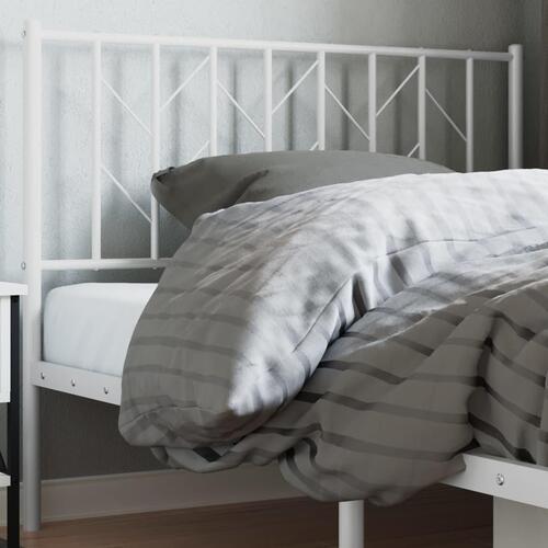 Sengegavl 107 cm metal hvid