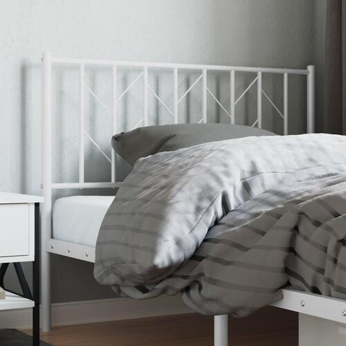 Sengegavl 107 cm metal hvid