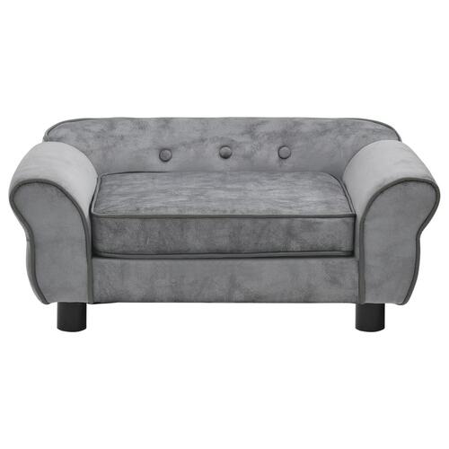 Hundesofa 72x45x30 cm plys grå