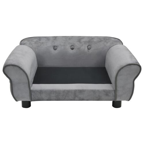 Hundesofa 72x45x30 cm plys grå