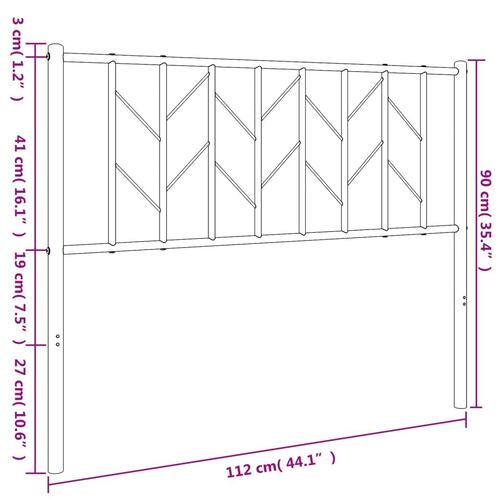 Sengegavl 107 cm metal hvid