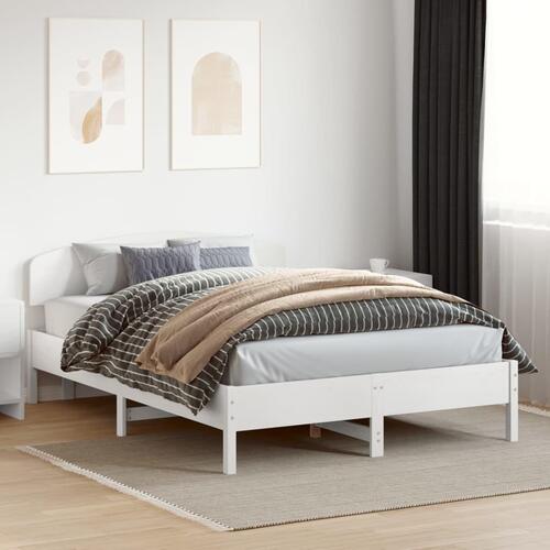 Sengegavl 160 cm massivt fyrretræ hvid