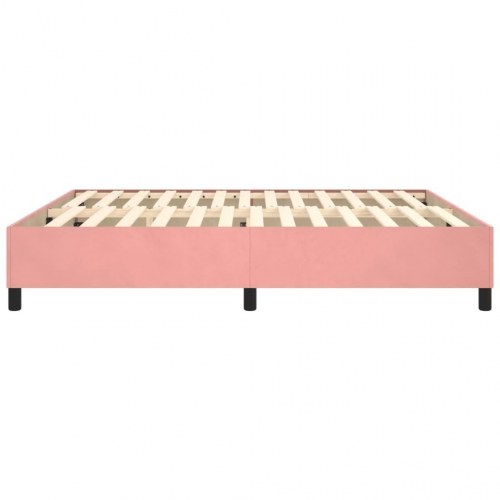 Boxspring sengeramme 180x200 cm i fløjl - lyserød