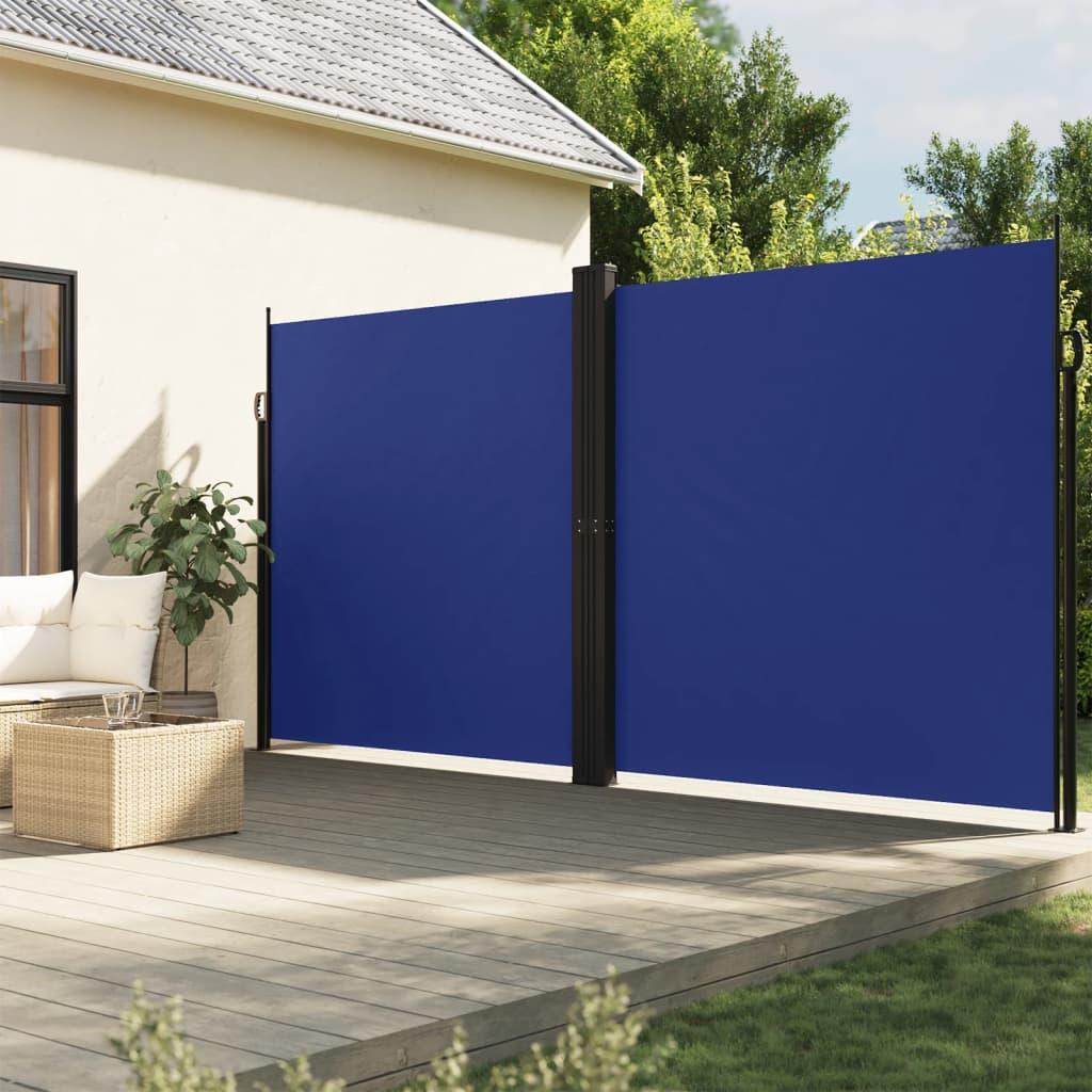 Sidemarkise 220x1200 cm sammenrullelig blå