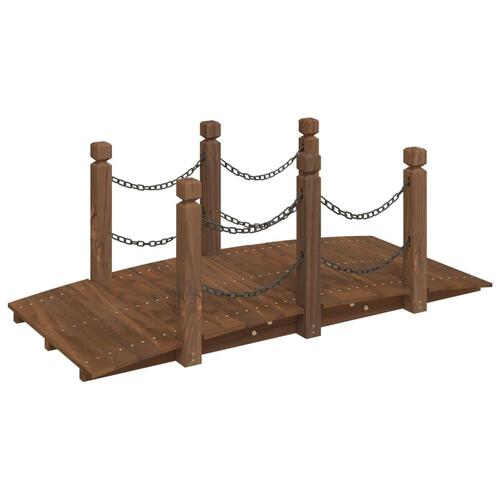 Havebro med kædegelænder 150x67x56 cm massivt grantræ