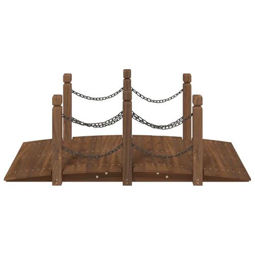 Havebro med kædegelænder 150x67x56 cm massivt grantræ
