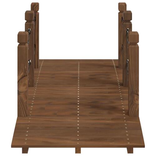 Havebro med kædegelænder 150x67x56 cm massivt grantræ