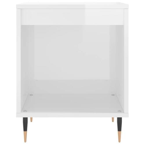Sengeskab 40x35x50 cm konstrueret træ hvid højglans