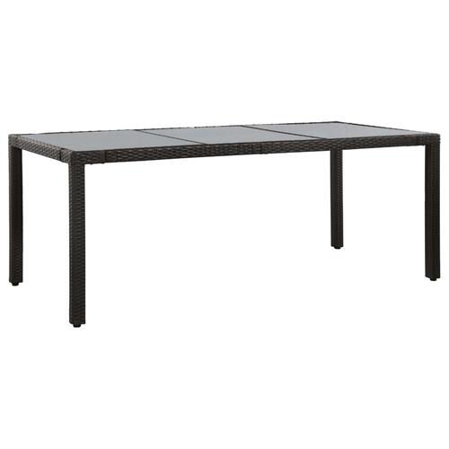 Udendørs spisebordssæt 9 dele polyrattan sort