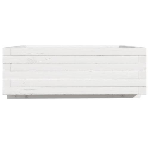 Plantekasse 70x70x26,5 cm massivt fyrretræ hvid