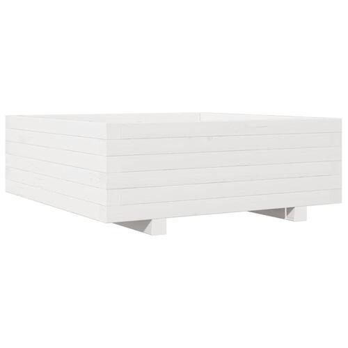 Plantekasse 70x70x26,5 cm massivt fyrretræ hvid