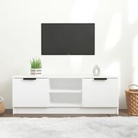 Tv-bord 102x35x36,5 cm konstrueret træ hvid