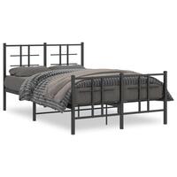 Sengeramme med sengegavl og fodgærde 120x200 cm metal sort