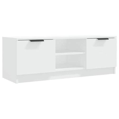 Tv-bord 102x35x36,5 cm konstrueret træ hvid